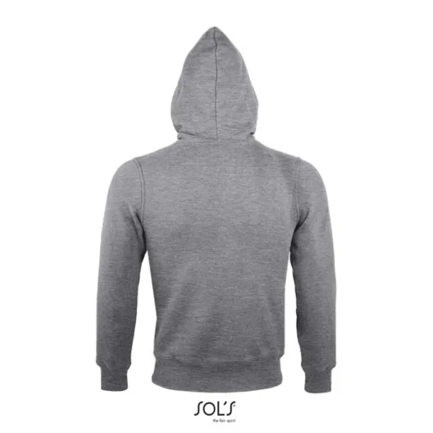 SOL'S SHERPA unisex hoddie sa šerpa podstavom i patentom, 280 g/m2 - SOL'S Grey Melange