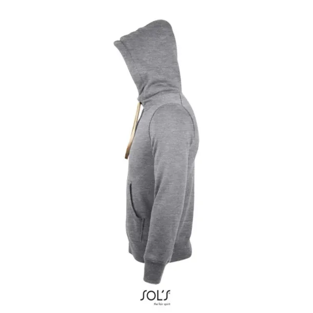 SOL'S SHERPA unisex hoddie sa šerpa podstavom i patentom, 280 g/m2 - SOL'S Grey Melange