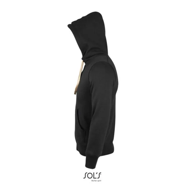 SOL'S SHERPA unisex hoddie sa šerpa podstavom i patentom, 280 g/m2 - SOL'S Crna