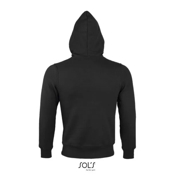 SOL'S SHERPA unisex hoddie sa šerpa podstavom i patentom, 280 g/m2 - SOL'S Crna