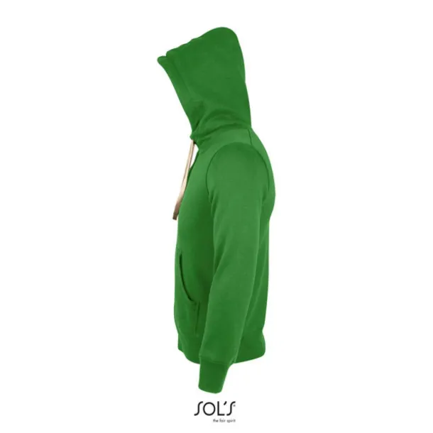 SOL'S SHERPA unisex hoddie sa šerpa podstavom i patentom, 280 g/m2 - SOL'S Bud Green
