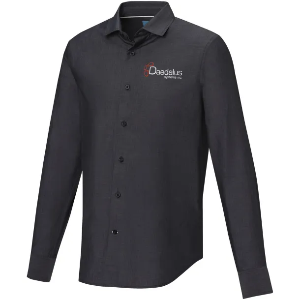 Cuprite long sleeve men's GOTS organic shirt - Elevate NXT Solid black