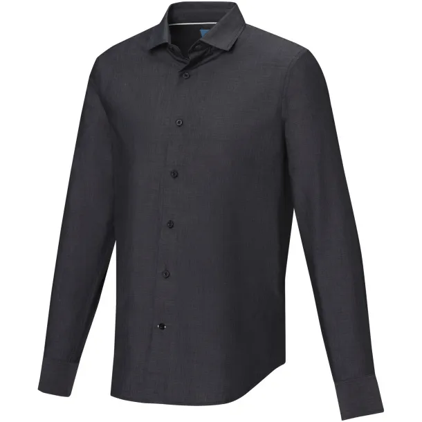 Cuprite long sleeve men's GOTS organic shirt - Elevate NXT Solid black