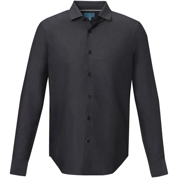 Cuprite long sleeve men's GOTS organic shirt - Elevate NXT Solid black