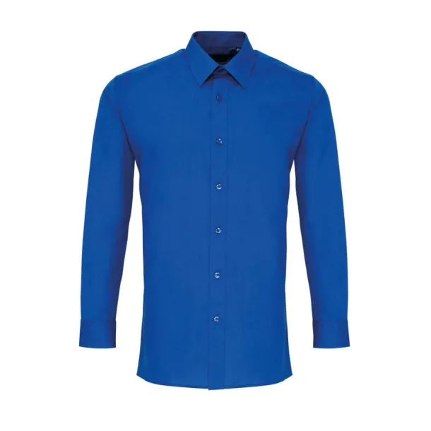  MEN’S LONG SLEEVE FITTED POPLIN SHIRT - Premier Royal