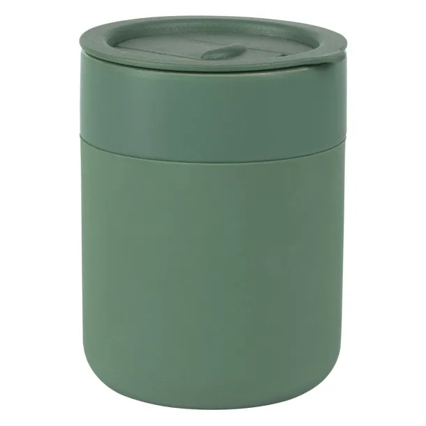 JONA Stoneware mug with lid Green