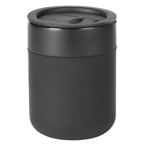 JONA Stoneware mug with lid Black