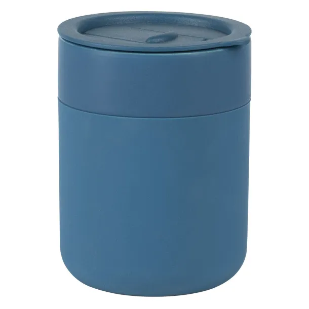 JONA Stoneware mug with lid Blue