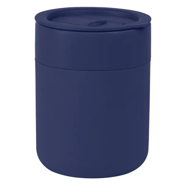 JONA Stoneware mug with lid Navy Blue