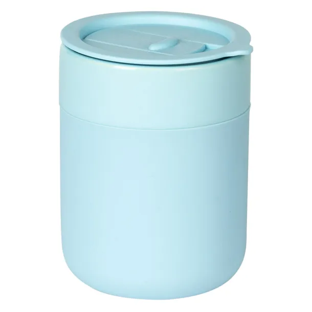 JONA Stoneware mug with lid Light blue