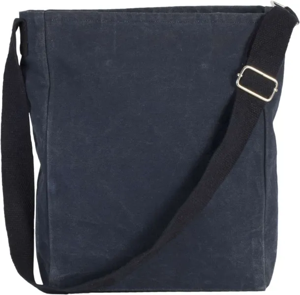  COTTON CANVAS SHOULDER BAG - Kimood Washed Blue Titanium