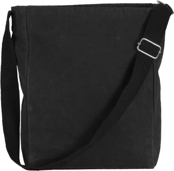  COTTON CANVAS SHOULDER BAG - Kimood Washed Black