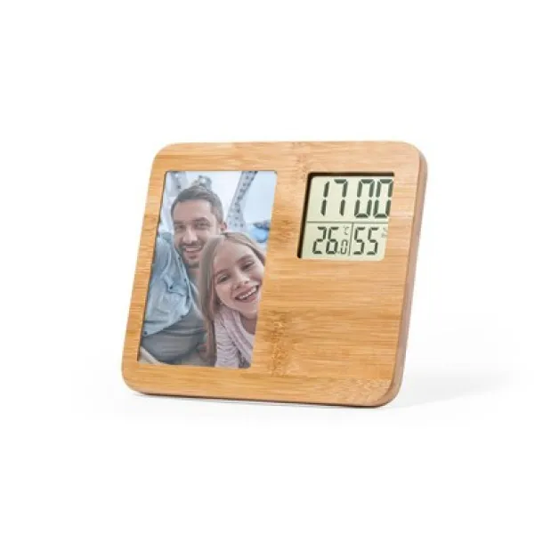  Bamboo photo frame, weather station light brown