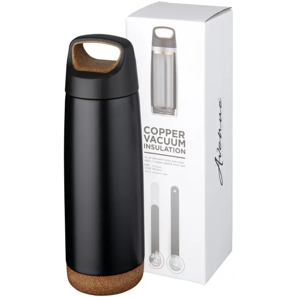 Valhalla 600 ml copper vacuum insulated sport bottle Solid black