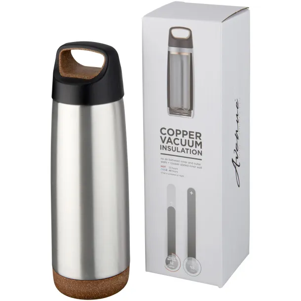 Valhalla 600 ml copper vacuum insulated sport bottle Silver