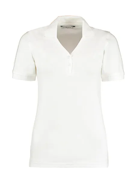  Women's Regular Fit Comfortec® V Neck Polo - Kustom Kit Bijela