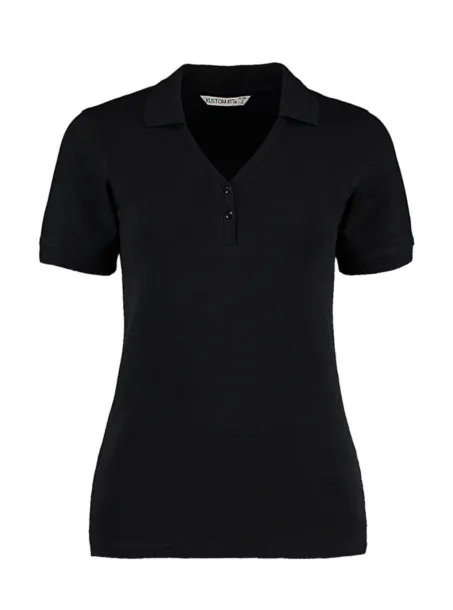  Regular fit ženska polo majica s V-izrezom, 210 g/m² - Kustom Kit Crna
