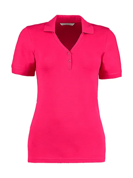  Women's Regular Fit Comfortec® V Neck Polo - Kustom Kit Raspberry