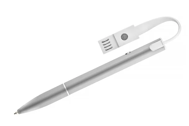 CHARGE Ball pen with USB cable Grey