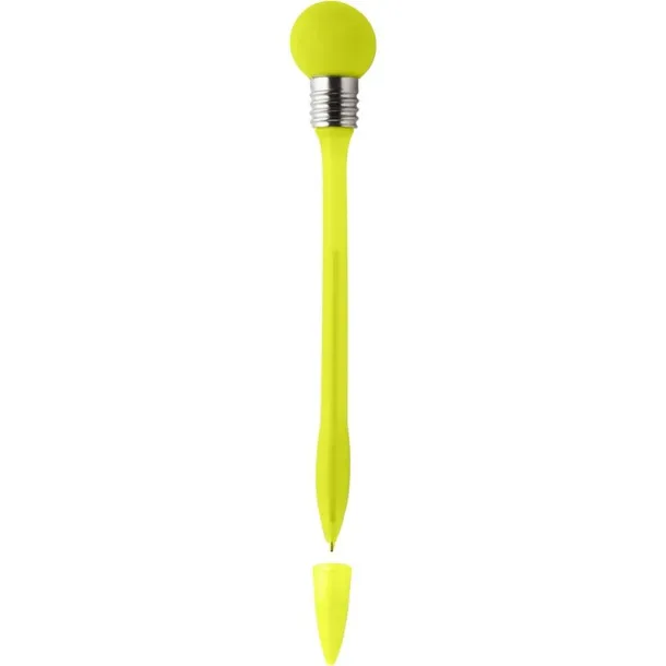  Ball pen "light bulb" with cap Žuta