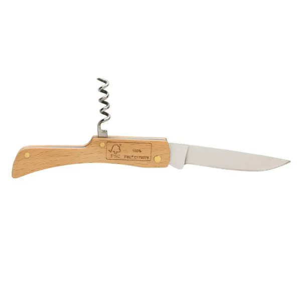  FSC® wooden knife with bottle opener - XD Collection Brown 