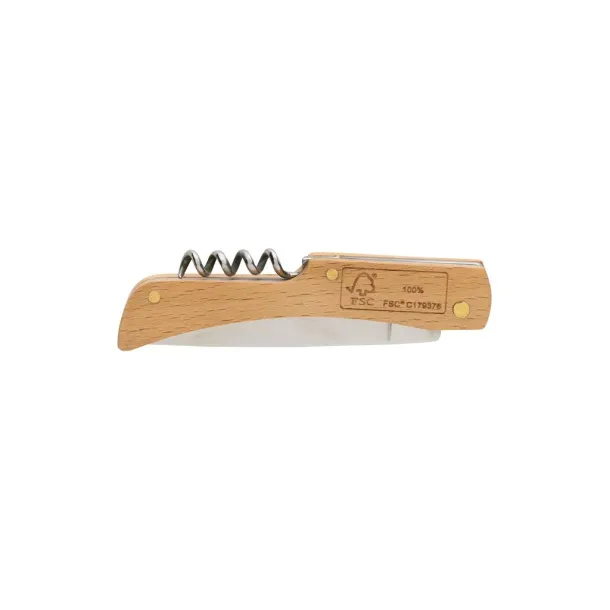  FSC® wooden knife with bottle opener - XD Collection Brown 