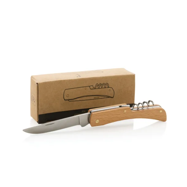  FSC® wooden knife with bottle opener - XD Collection Brown 