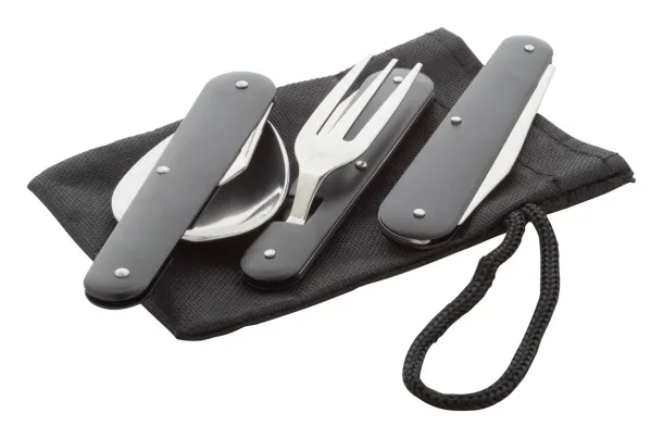 Platoon camping cutlery set Black