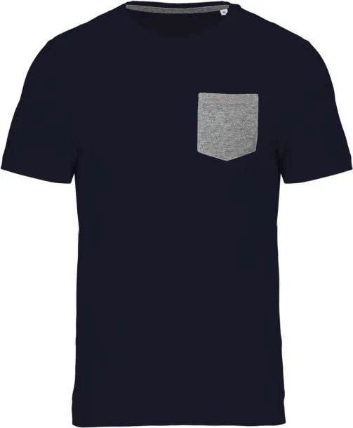  ORGANIC COTTON T-SHIRT WITH POCKET DETAIL - Kariban Navy Grey Heather