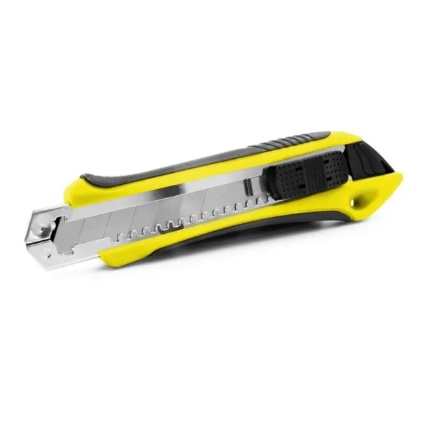  Cutter with safety mechanism, spare blades included yellow