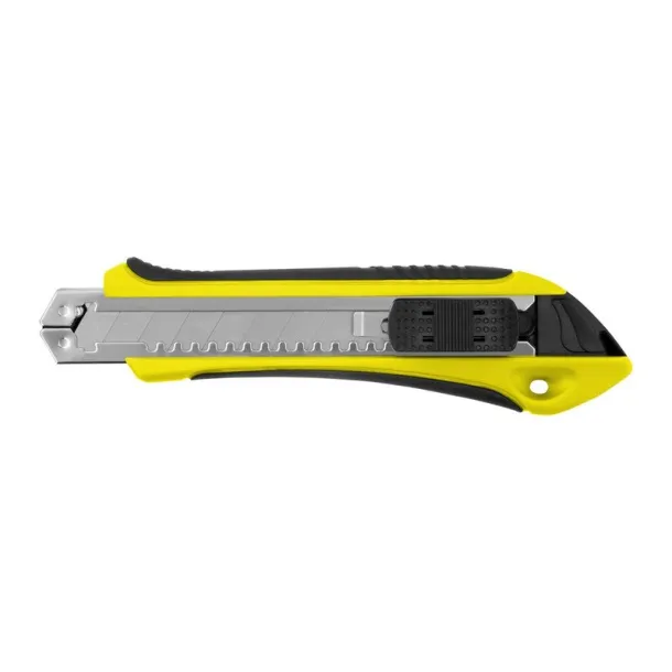  Cutter with safety mechanism, spare blades included yellow