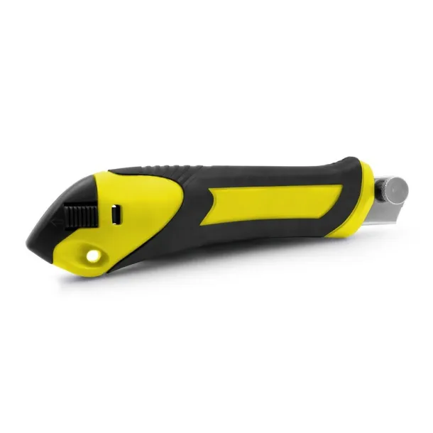  Cutter with safety mechanism, spare blades included yellow