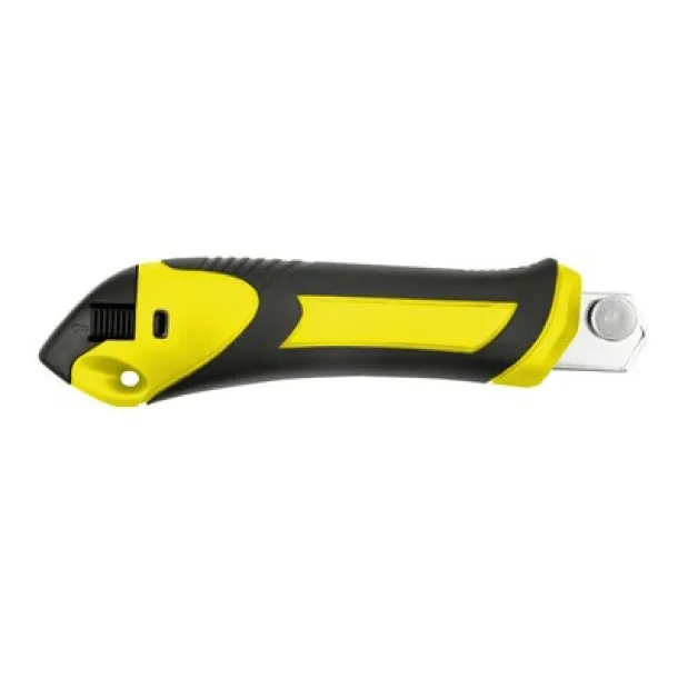  Cutter with safety mechanism, spare blades included yellow