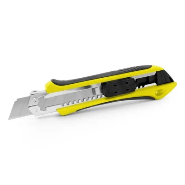  Cutter with safety mechanism, spare blades included yellow