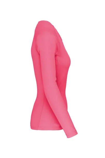  LADIES' LONG-SLEEVED SPORTS T-SHIRT - Proact Fluorescent Pink