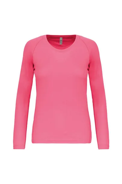  LADIES' LONG-SLEEVED SPORTS T-SHIRT - Proact Fluro Pink