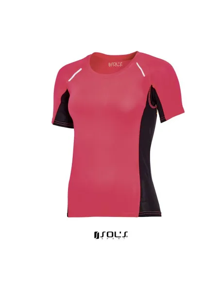  SOL'S SYDNEY WOMEN - SHORT SLEEVE RUNNING T-SHIRT - SOL'S Neon Coral