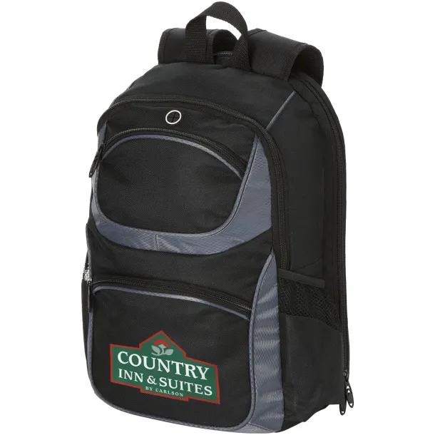 Continental 15" TSA laptop backpack - Avenue Solid black Dark grey