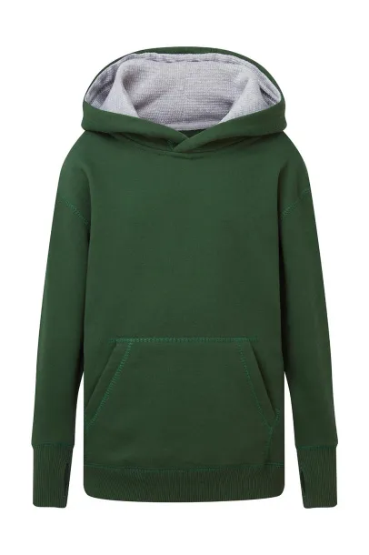  Dječji dvobojni hoodie, 280 g/m² - SG Zelena Light Oxford