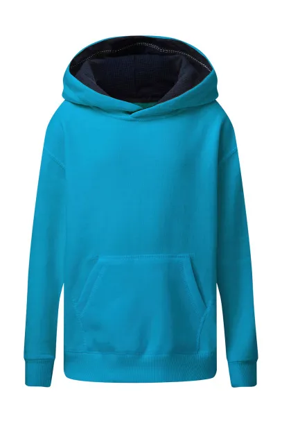  Dječji dvobojni hoodie, 280 g/m² - SG Turquoise Mornarsko plava