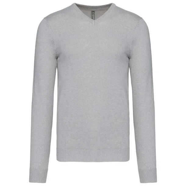  Muški V džemper, 290 g/m2 - Kariban Grey Melange