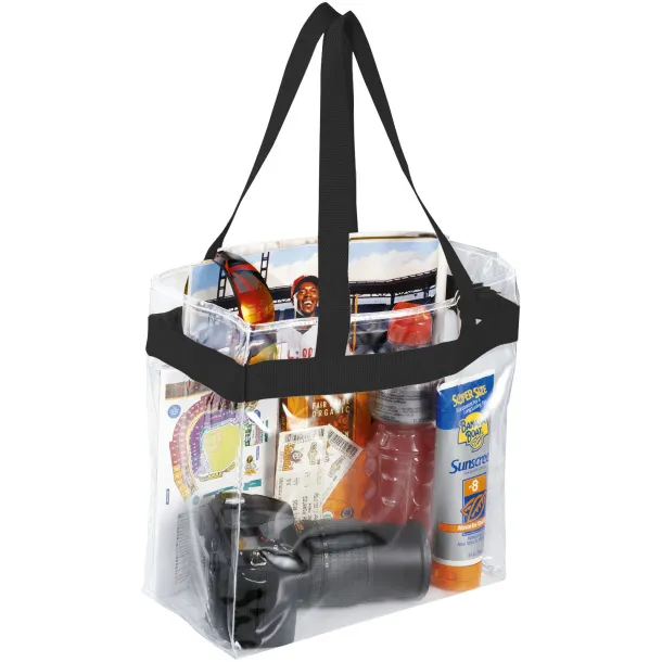 Hampton transparent tote bag Solid black White
