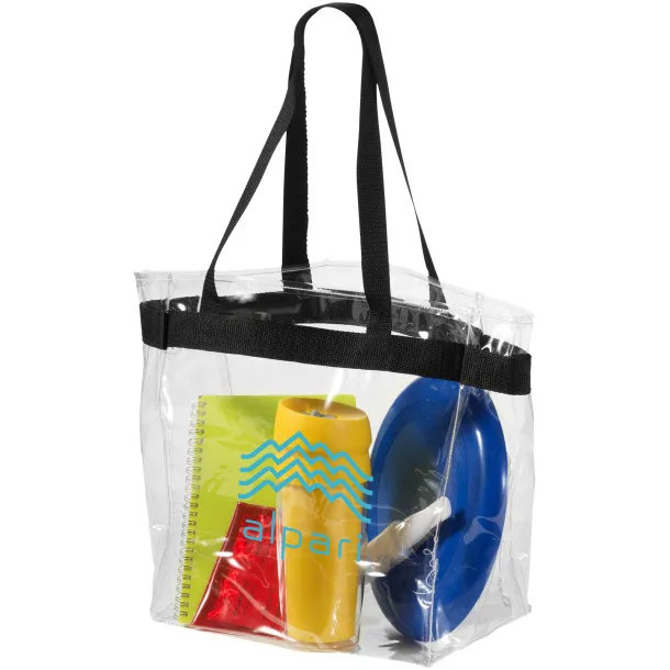 Hampton transparent tote bag Solid black White