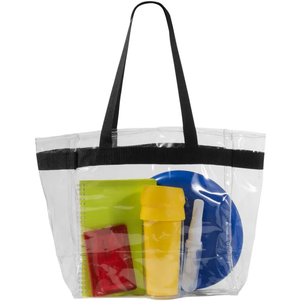 Hampton transparent tote bag Solid black White