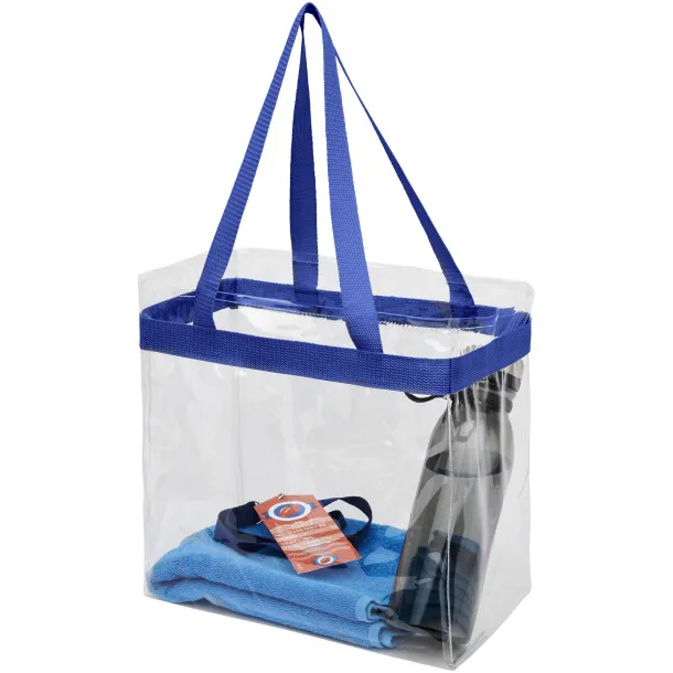 Hampton transparent tote bag Royal blue White