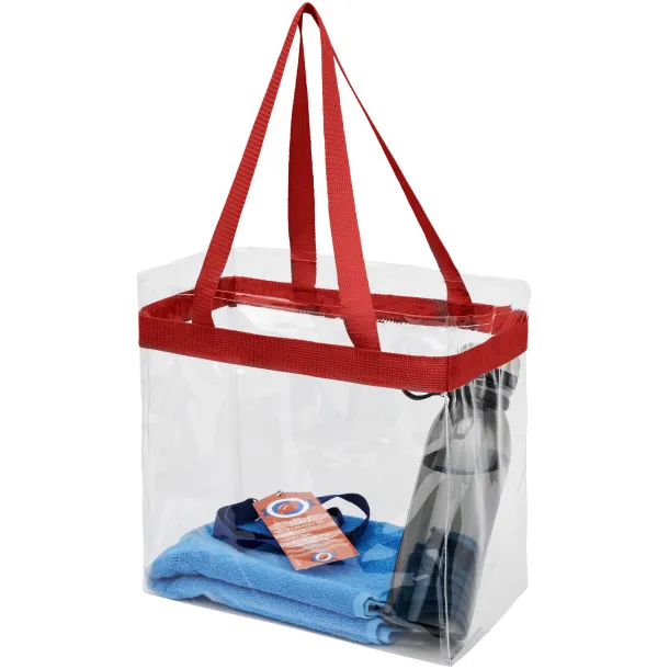 Hampton transparent tote bag Red White