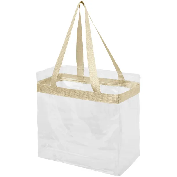 Hampton transparent tote bag Khaki White