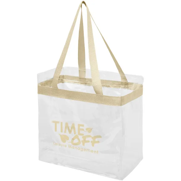 Hampton transparent tote bag Khaki White