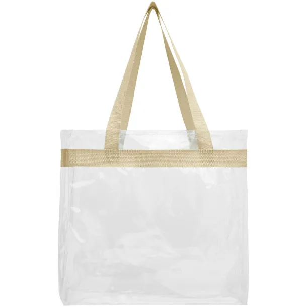 Hampton transparent tote bag Khaki White