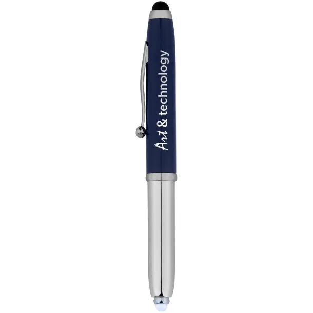 Xenon stylus ballpoint pen with LED light - Bullet Royal blue Silver